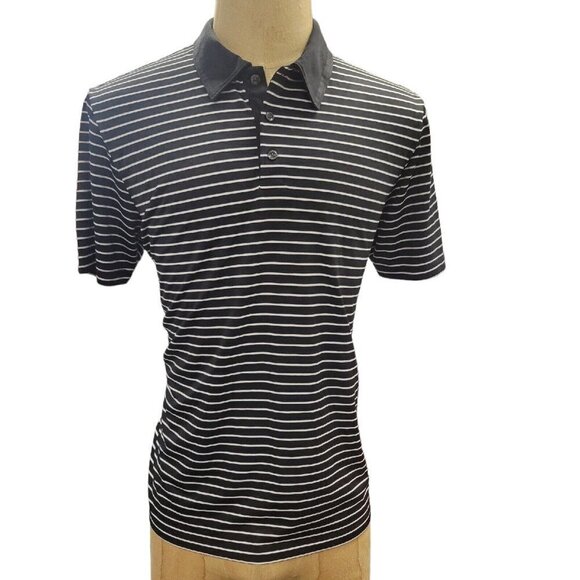 PERRY Ellis Men's Stripped Polo Short Sleeve Shirt.  Size Large - Picture 3 of 8